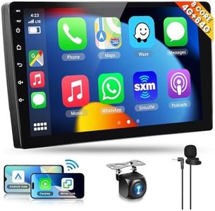 8Core 4G+64G Android 13 Double Din Car Stereo Wireless Carplay Android Auto, 10.1inch HD 1280 * 720P IPS Touchscreen Radio in-Dash Head Unit with GPS Navi WiFi DSP Audio Bluetooth SWC Backup Camera