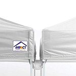 Impact Canopy 20' Canopy Rain Gutter, Impact Canopies Instant Outdoor Shelter Rain Gutter, White