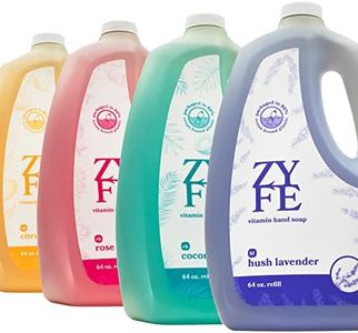 Vitamin Liquid Hand Soap Refill | 4 Fragrance Variety Pack | Natural Plant Derived Moisturizing Handsoap with Essential Oil Fragrance | Soft Hand Wash for Kitchen & Bathroom | Lush Soft Soap 64oz