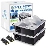 DIY PEST | Heavy Duty Rat Traps for Indoors & Outdoors | Best Rat Trap Box for UK Gardens, Outdoors and Indoors with Video Guide | Secure, Durable Live and Snap Rat Bait for Home, Kitchen and Garage