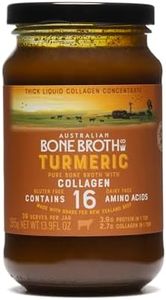 ABBCo Turmeric Beef Bone Broth Concentrate with Ginger, Black Pepper – Healthy Digestive Beverage Boosting Bone and Joint Health - Halal, Collagen Protein Enriched