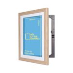 My Little DaVinci Wooden Picture Frame for 50 Pictures - Original Patented A3 and A4 Front Opening Photo Frames - Display or Hang Your Kids Artwork (Natural)