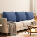 Daneey 3PCS Back Pillow for Sitting in Bed, Back Support Pillow for Couch, Back Pillow for Couch Replacement, Removable Velvet Cover, Blue