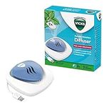 Vicks Portable Waterless Diffuser - Waterless device - USB plug-in - Easy breathing - Nightlight feature - Essential oil pads included - Travel friendly - VH1800EU