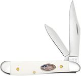 Case XX WR Pocket Knife Peanut White Synthetic Stars & Stripes Item #39911 (4220 SS SS) 2 7/8 inches Closed, Made In USA