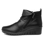 Lotus Cordelia Womens Black Leather Wedge Boot - Size 4 UK - Black