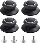 4Pcs Universal Pot Lid Top Replacement Knob,Heat Resistant and Prevent static electricity,Easy installation Kitchen Cookware Replacement Pan Lid Holding Handles. (Black)