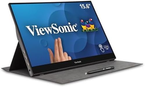 ViewSonic TD1655 15.6 Inch FHD 1080p IPS Touch Portable Monitor with 10-point multi-touch, Tilt Ergonomics, USB-C, Eye-Care, Dual Speaker, Lightweight