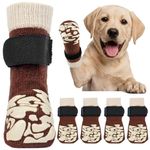 Kuoser Non-Slip Dog Socks, 2 Pairs Dog Recovery Boot to Prevent Licking Paws, Paw Protectors for Hot Pavement, Hardwood Floors, Traction Control for Small, Medium, Large Dogs