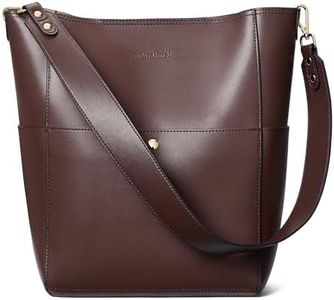 BOSTANTEN Women's Leather Designer Handbags Tote Purses Shoulder Bucket Bags Coffee