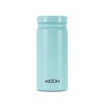 Milton Minimate 200 Thermosteel Insulated Water Bottle, 190 ml, Blue | Hot and Cold | Leak Proof | Office Bottle | Sports | Home | Kitchen | Travel | Easy to Carry | Rust Proof