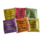 (5 in 1 Pack) Mysore Sandal, Lavender, Rose, Jasmine & Musk Fragrance Sachets (6-Pack) - Natural Powder in Eco-Friendly Cloth Pouches for Lasting Freshness in Wardrobe, Closet & More