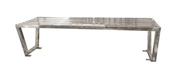 S. K. MODERN ART 3 Seater Bench for Office Garden Outdoor Indoor Chair Stainless Steel (Steel Pipe, 18 x 60 x 18 Inch)