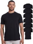 True Classic 6 Pack, Black, Men's Short Sleeve Crew Neck T-Shirt, X-Large