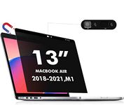 PYS Privacy Screen MacBook air 13 inch Compatible with MacBook Air 13.3'' (Released in 2018-2021: A1932,A2179,A2337)-Anti Glare,Webcam Cover Slider,Provide Privacy, Easy On