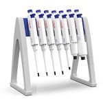 Four E'S Scientific Laboratory Pipette Stand, Plastic Linear Pipettor Holder Micropipette Rack, Hold Up to 7-8 Pipettes (Pipettes Not Included)