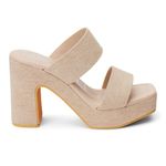 BEACH by Matisse Womens Gem Block Athletic Sandals Casual High Heel 3" & Up - Beige, Sand, 5 UK
