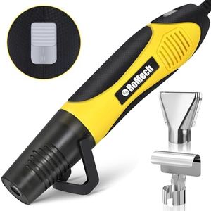 ROMECH 350W Heat Gun with 2 Nozzles, Dual Temp Heat Gun 400°F-660°F, Fast Heat Hot Air Gun with Overload Protection for DIY Craft Embossing Shrink Wrapping (Yellow)