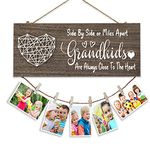 Grandkids Photo Holder Long Distance Gifts For Grandma Grandpa Grandparents Photo Frame Grandmother Gift From Grandchildren Pictures Display Board Home Decoration (Deep Colour)