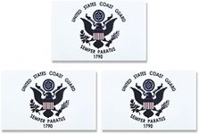 JBCD US Coast Guard Flag Magnet Decal - for Car SUV Truck (3 Pack, 3x5 Inches)