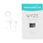 Wyze Outdoor Power Adapter v2 for Wyze Cam OG, Wyze Cam Pan v3, Wyze Cam Pan v2, Wyze Cam v3 & Expandable Storage 32GB MicroSDHC Card Class 10, Black