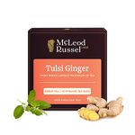 McLeod Russel 1869 - Tulsi Ginger | 15 Pyramid Tea Bags | Long Leaf Green Tea | 100% Pure & Natural Tulsi & Ginger | Immunity-Booster | Ayurvedic | 30g