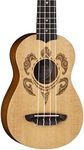 Luna Honu Turtle Spruce Soprano Ukulele with Gig Bag, Satin Natural