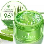 Aloderma Organic Aloe Vera Gel for Face Made within 12 Hours of Harvest, 96% Pure Aloe Vera Gel for Skin, Scalp, & Hair, Soothing Aloe Face Moisturizer, Multipurpose Skin Care, Hydrating Aloe Gel, 7oz