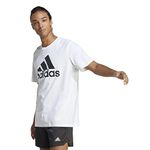 adidas Men's Essentials Single Short Sleeve T-Shirt, White, L