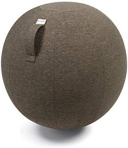 VLUV STOV Premium Quality Self-Standing Sitting Ball with Handle - Home or Office Chair and Exercise Ball for Yoga, Back Stretching, or Gym- Upholstery Fabric Stability Ball (Greige, 29.5")