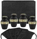 Trupoint Memorials Small Urns for Human Ashes Keepsake – Cremation Urns for Human Ashes, Decorative Urns for Human Ashes Adult Man and Woman, Mini Urns for Human Ashes – 4 Keepsake Urns, Grecian Black