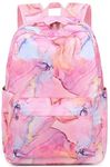 Bluboon Backpack for School Kids Backpack Girls Bookbag Laptop Backpack Gifts for Women, Marble Pink, Daypack Backpacks