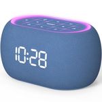 ANJANK White Noise Sound Machine Alarm Clock with Bluetooth Speaker, Hi-Fi Stereo Sound, 21 Sounds, 7 Night Lights,0-100% Dimmer,Sleep Timer,Soothing Device for Baby Kids Boys Sleeping,Bedroom,Blue