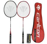 Carlton Nanomax Pro Ti Badminton Set, 2 Player Set with Rackets, Carry Cover & Shuttles