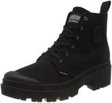 Palladium Women's Pallabase Twill Ankle Boot, Black, 7.5 US