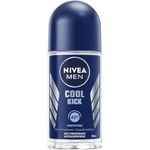 NIVEA Men Cool Kick Roll-On Anti-Perspirant | Men’s Deodorant | 48H Antiperspirant for Odour and Sweat Protection | Suitable for all skin types | Dermatologically Tested, 50 mL