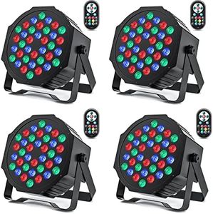 HOLDLAMP 4PCS RGB Focos Par LED con 36 LED, Luz de Escenario con Control DMX y Activación de Sonido, Iluminación de escenarios Par para Fiestas DJ Discoteca Bar