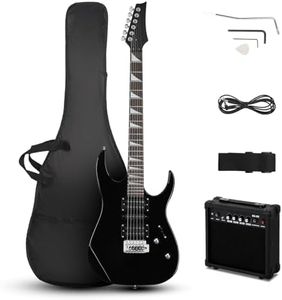 Ktaxon 39" Electric Guitar with 20Watt Amp, Full Size 170 Model Starter Guitar Kit for Beginners & Professional W/Bag, Shoulder Strap, Wrench Tool, Plectrum - Black