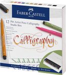Faber-Castell Creative Studio Pitt Artist Pen Calligraphy India Ink Pen, Studio Box Of 12, Studio Box Of 12, For Art, Craft, Drawing, Sketching, Home, School, University, Colouring