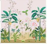 ZEONELY MART Polyester Wedding Backdrop Banana Trees Backdrop Cloth, Pooja Backdrop Decoration, Traditional Backdrop (8X8 Feet, Opaque, Rod Pocket, Multicolour, Multicolour)