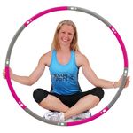 The Original Weighted Hula Hoop Foam Padded Fitness Exercise Hoop 100cm extra wide (Pink/Grey 1.2kg)