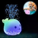 Baby Bath Toy, AURUZA Light Up Baby Sensory Toy, Swimming Pool Toy, Illuminated Spray Bath Toy, Waterproof Design, Funny Bath Toy, Gifts for Baby 3,4,5 Year