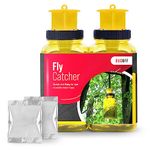 Bugoff Fly Catcher Bottle - Pack of 2 Effective Insect Trap for Outdoor Use Fly Killer for Garden, Attract Flies & Bugs with Reusable Bait, Easy to Use Non Toxic & Poison Free Up to 10 Meters