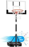 WIN.MAX Kids Basketball Hoop 29 in Backboard, 3.2 to 7.2FT Adjustable Height, Swimming Pool Basketball Hoop Outdoor for Kids/Adults Indoor Outdoor