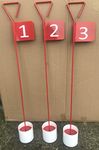 JL Golf Numbered Metal Professional Putting Green Flag and Hole Cup 90cm Choose numbering (1 & 2)