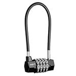 KeeKit 4 Digit Combination Padlock, Resettable Padlock with Steel Cable Rope, Waterproof Lengthened Gym Lock for School, Employee, Gym, Sports Locker, Case, Gate, Toolbox