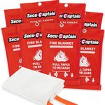 SecuCaptain Emergency Fire Blanket for Home and Kitchen - 8 Pack 40"x40" Flame Suppression Fiberglass Fire Blankets for House Camping Car Office Warehouse Emergency Survival Safety