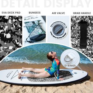 FEATH-R-LITE 10' Inflatable Stand Up Paddle Board – Ultra-Light SUP Kit with Paddle, Pump, Backpack, Leash
