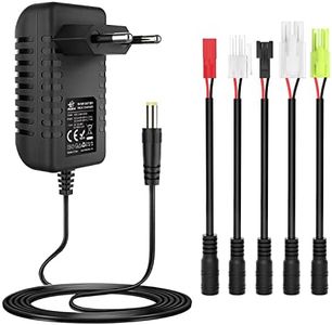 melasta Cargador Airsoft para Batería 2-10s NIMH/NICD 2.4V 3.6V 4.8V 6V 7.2V 8.4V 9.6V 10.8V 12V para Coche RC, Barco RC, Drone, Pistola de Aire con 5 Conector Tamiya/Mini Tamiya/SM 2P/JST/HuanQi