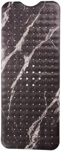 ENKOSI Bath Mat – Large 40 x 16 Inch Non-Slip Bathtub Mat with Secure Anti-Slip Suction Cups & Drain Holes – Extra Long Bathroom Shower Mat for Tub with Black Marble Design (Black Marble 40x16)